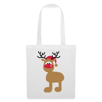 Orignal avec chapeau de Noël - Sac en tissu - blanc - Devant