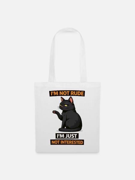 Nicht interessierte Katzen-Einstellung - Stoffbeutel - Weiß