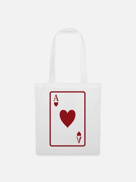 Pokerkarte - Stoffbeutel - Weiß