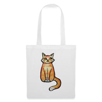 Sunny Whisker Katzen-Illustration - Stoffbeutel - Weiß - Vorne
