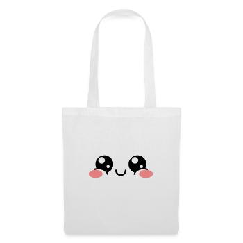 Yeux Kawaii mignon idée cadeau - Sac en tissu - blanc - Devant