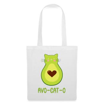 Eine lustige Avocato Katze Avocado Katzen - Stoffbeutel - Weiß - Vorne