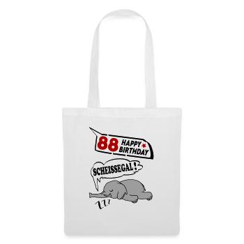 Geburtstag 88 Jahre Birthday Elefant Scheissegal - Stoffbeutel - Weiß - Vorne
