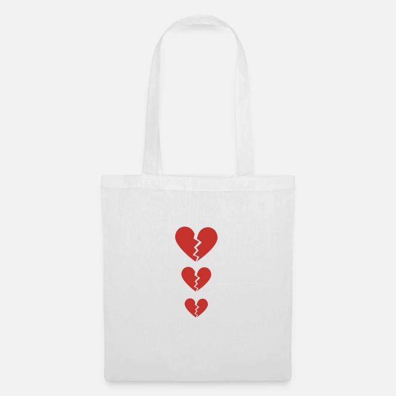 3 Broken Hearts - Tote Bag - white