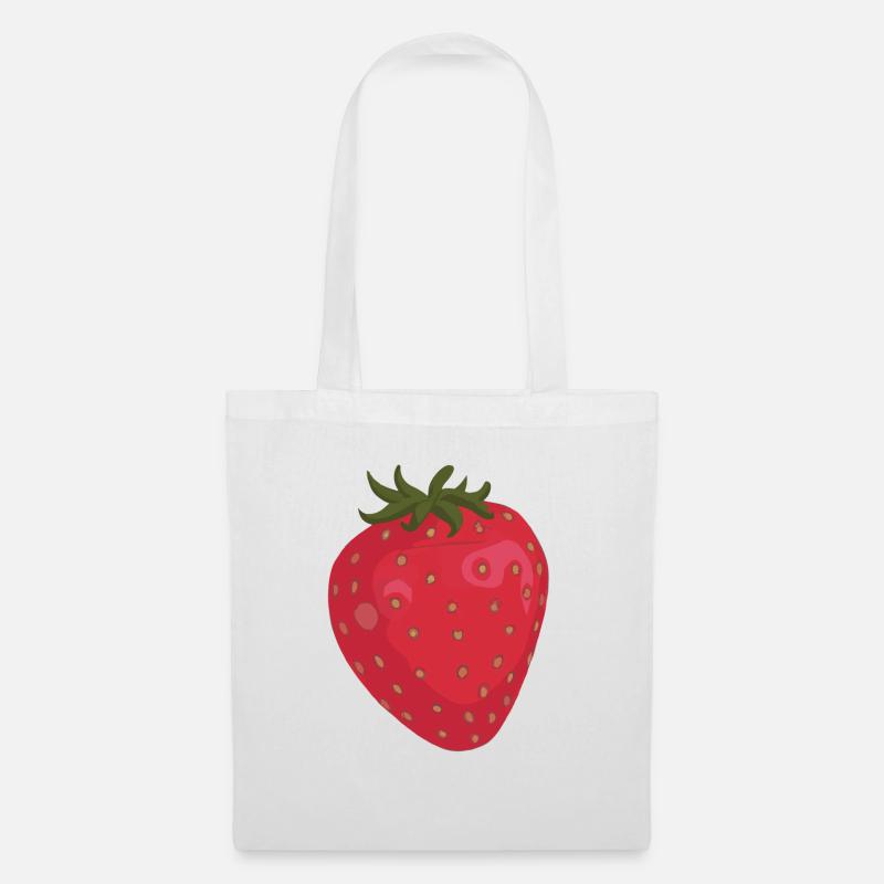 Erdbeere Illustration Geschenkidee - Stoffbeutel - Weiß
