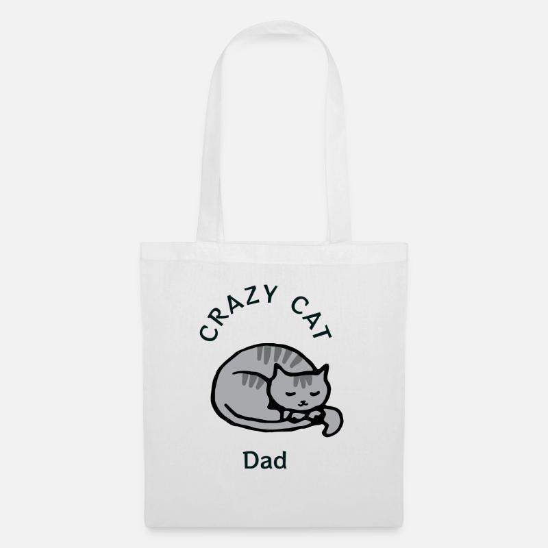 Crazy Cat Dad - Stoffbeutel - Weiß