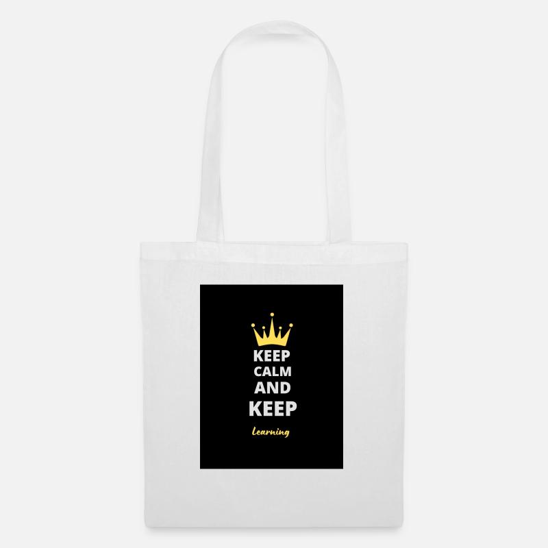 Keep Calm And Keep Learning T-Shirt - Stoffbeutel - Weiß