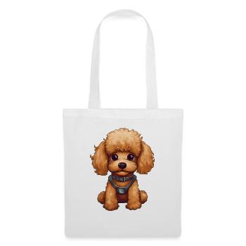 Doux bébé caniche chien - Sac en tissu - blanc - Devant