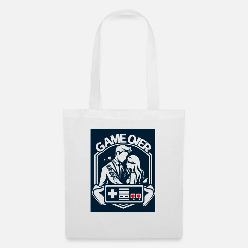 Game Over T-Shirt - Stoffbeutel - Weiß