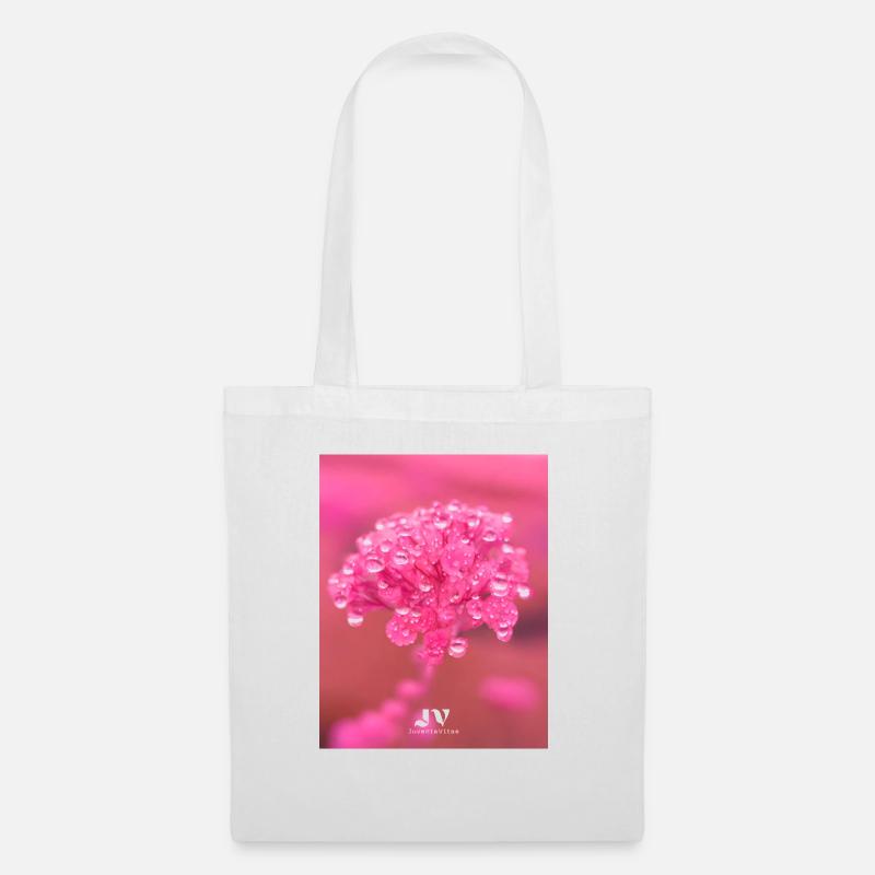 Pinke Blumen - Stoffbeutel - Weiß