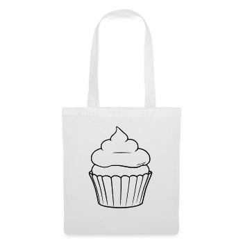 Dessin animé de cupcake – Motif de pâtisserie sucrée - Sac en tissu - blanc - Devant