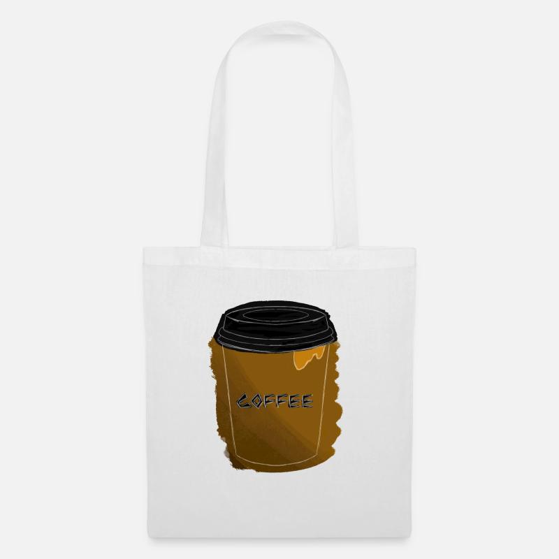 coffee becher mit outlines - Stoffbeutel - Weiß