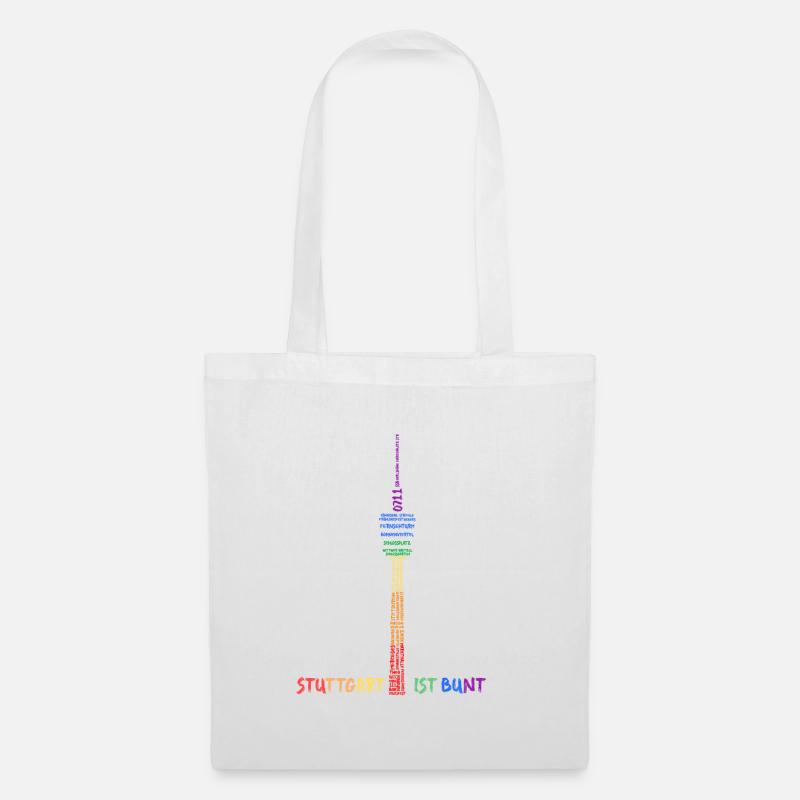 Stuttgarter Fernsehturm PRIDE Stuttgart ist bunt - Stoffbeutel - Weiß