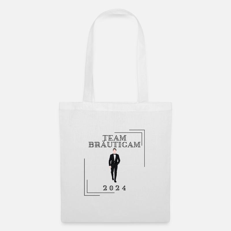 Team Bräutigam Junggesellenabschieds T-Shirt. - Stoffbeutel - Weiß