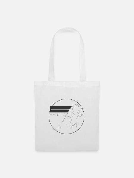 Akita Inu Rundes Logo - Stoffbeutel - Weiß