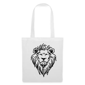 Dessin lion tête de lion - Sac en tissu - blanc - Devant