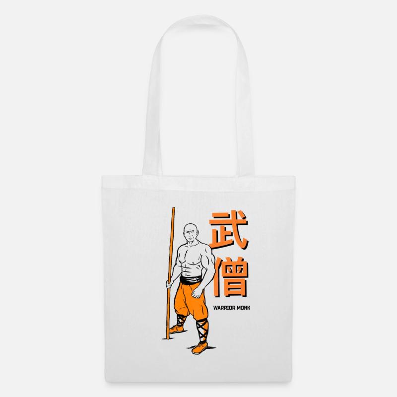 Shaolin-Krieger-Mönch - Stoffbeutel - Weiß