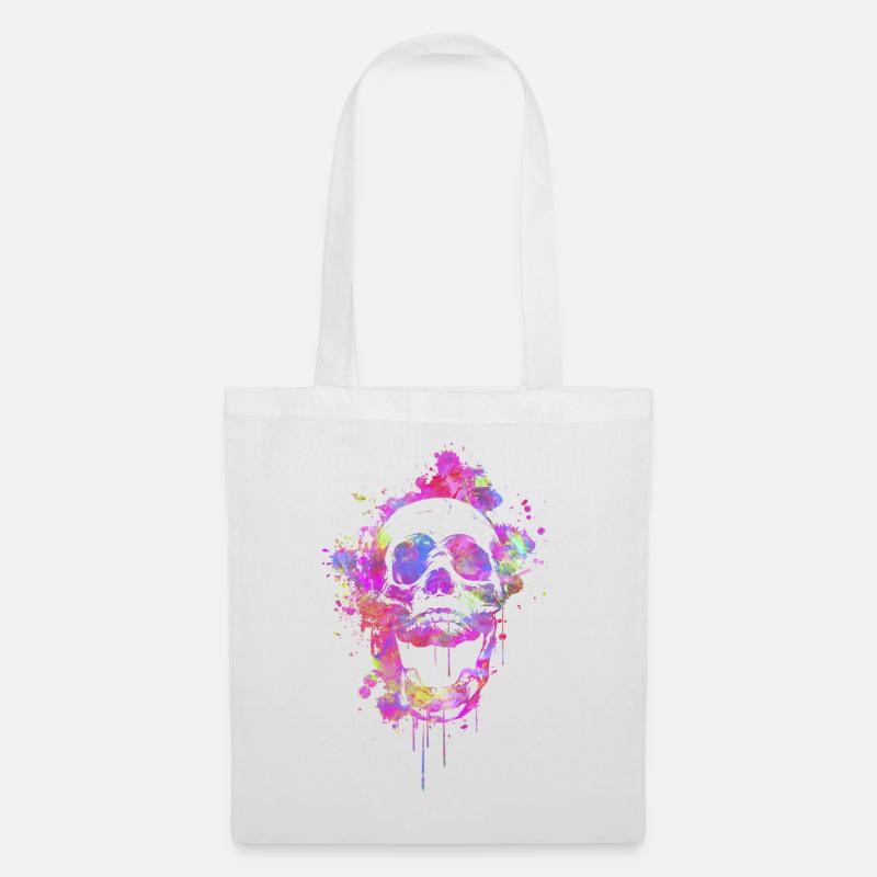 Cool & Trendy Abstract Skull - Tote Bag - white