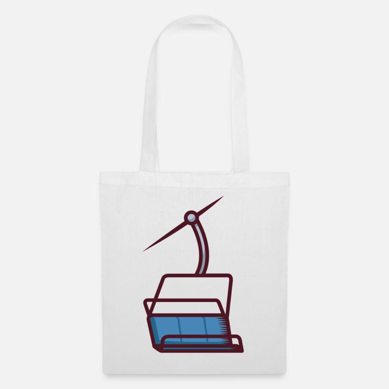 Abstrakte Illustration einer Seilbahn - Stoffbeutel - Weiß