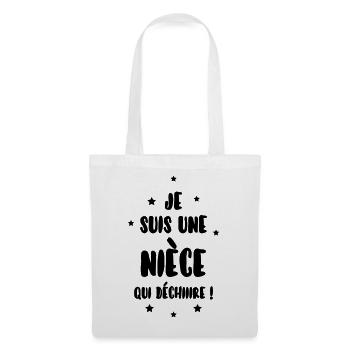 Nièce / Neveu / Oncle / Tante - Sac en tissu - blanc - Devant