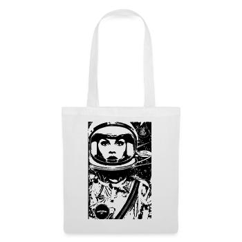 ASTRONAUTIN ASTRONAUT FRAU FRAUENPOWER STENCIL - Stoffbeutel - Weiß - Vorne