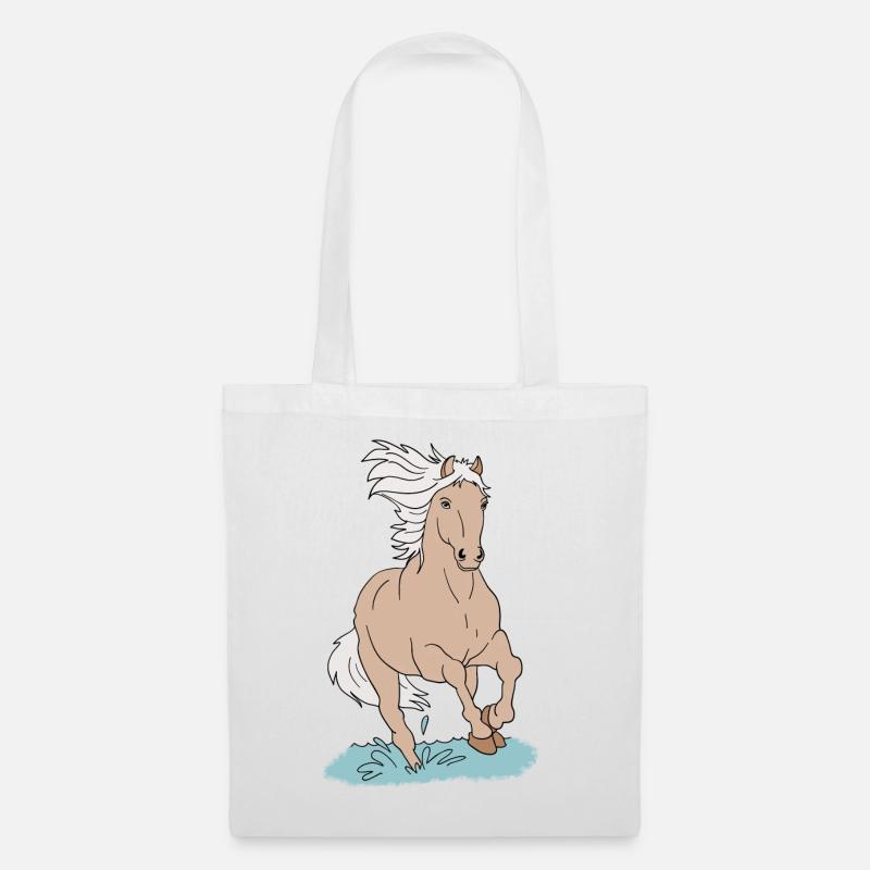 Pferd Pferde - Stoffbeutel - Weiß