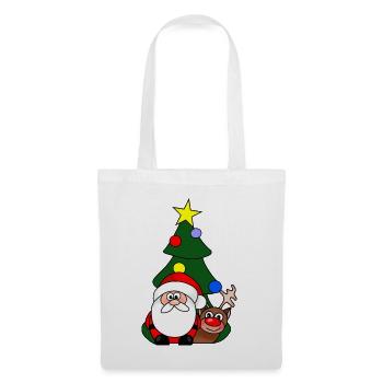 Christmas Party Santa Reindeer Tree - Tote Bag - white - Front