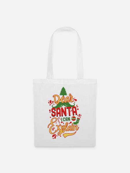 Dear Santa - Stoffbeutel - Weiß