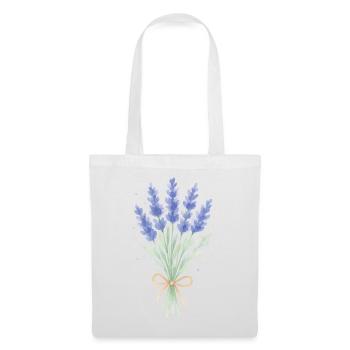 Lavendel Sträußchen - Stoffbeutel - Weiß - Vorne