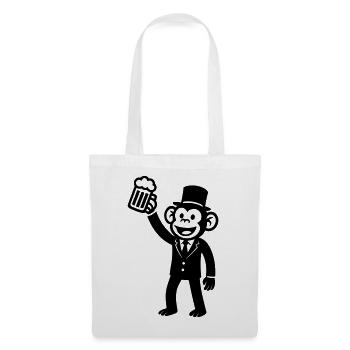 Bière de la fête de garçon singe - Sac en tissu - blanc - Devant