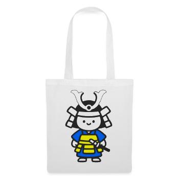 Kawaii Samurai Child in Yellow Blue - Tote Bag - white - Front
