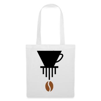 Pour-Over-Liebe: Minimalistisches Barista-Icon - Stoffbeutel - Weiß - Vorne