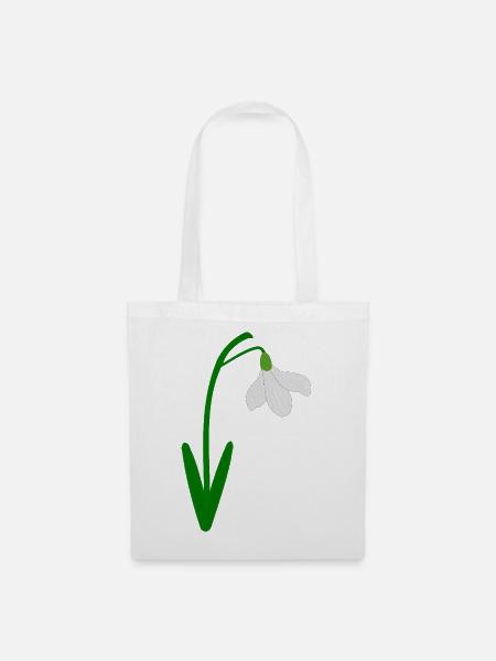 Schneeglöckchen, Geburtsmonat Januar Blumengeburtstag - Stoffbeutel - Weiß