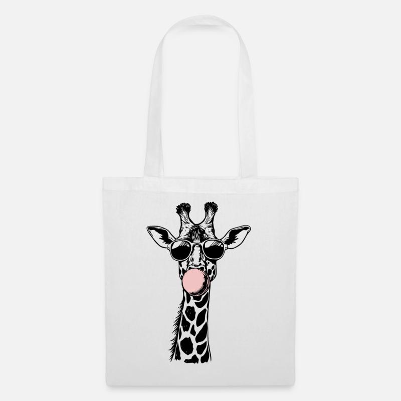Coole Giraffe-Bubble-Vibes - Stoffbeutel - Weiß