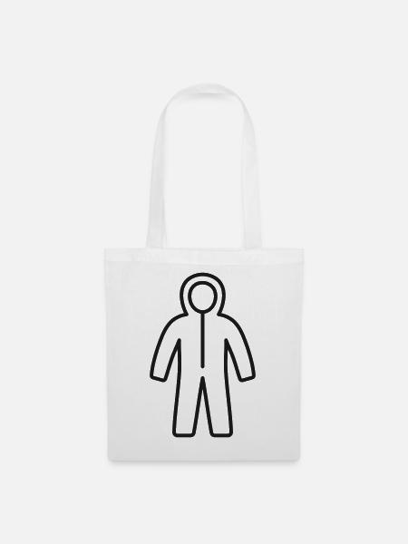 Schutz-Overall Line Icon Sicherheitsarbeitskleidung Symb - Stoffbeutel - Weiß