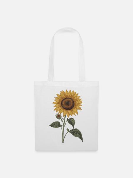 Sonnenblume – Botanical Vintage - Stoffbeutel - Weiß