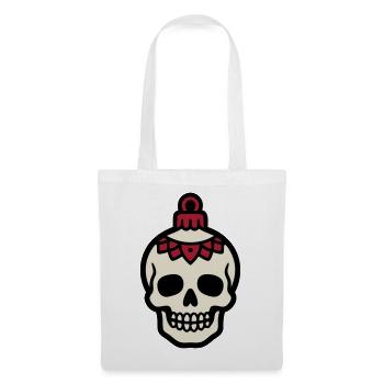Totenkopf Christbaumkugel Logo - Stoffbeutel - Weiß - Vorne