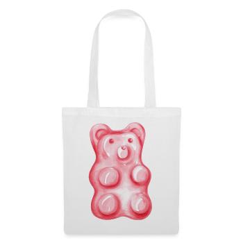 Gummibärchen rosa Aquarell - Stoffbeutel - Weiß - Vorne