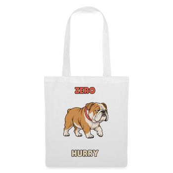Zero Hurry – Fauler Bulldoggen-Humor - Stoffbeutel - Weiß - Vorne