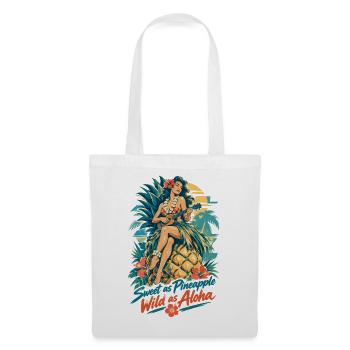 Hula Girl & Ananas – Sweet & Wild Hawaii - Stoffbeutel - Weiß - Vorne