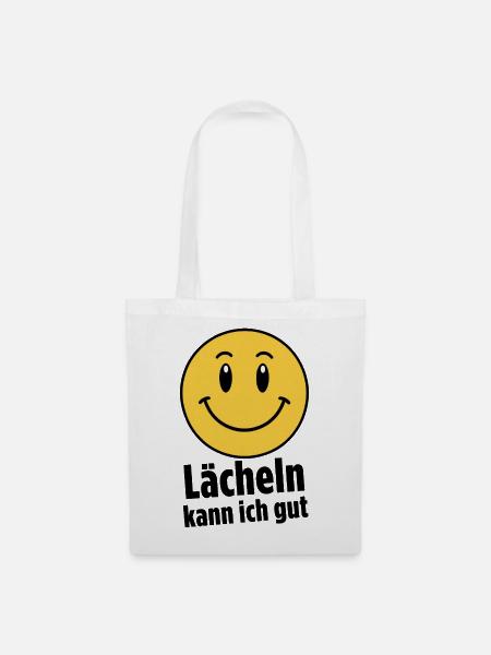 Lächeln kann ich gut - Stoffbeutel - Weiß