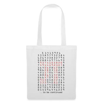 pi - 3.14159265 - nerd - mathématiques - Sac en tissu - blanc - Devant