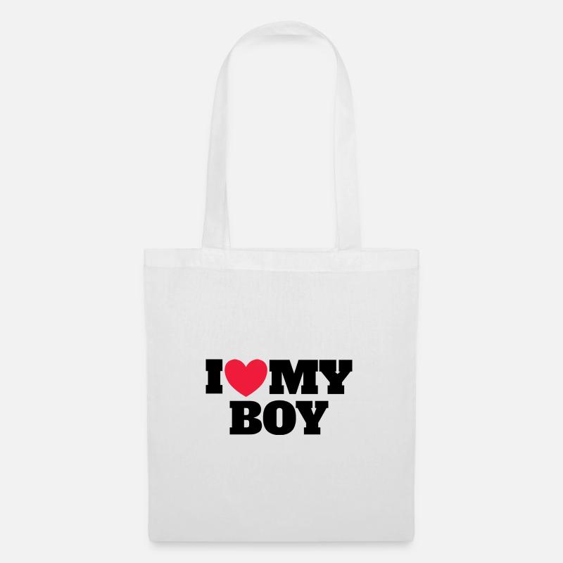 I Love My Boy - Stoffbeutel - Weiß