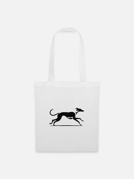 Elegantes Windhund Design - Stoffbeutel - Weiß