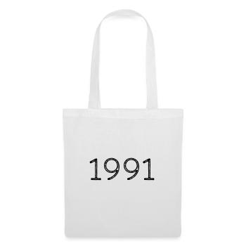 Année de naissance 1991 Anniversaire - Sac en tissu - blanc - Devant
