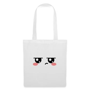 Genervte Augen Kawaii Süß - Stoffbeutel - Weiß - Vorne