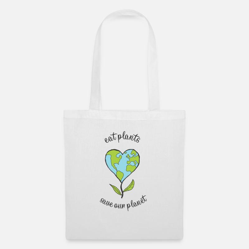 eat plants save our planet - Stoffbeutel - Weiß