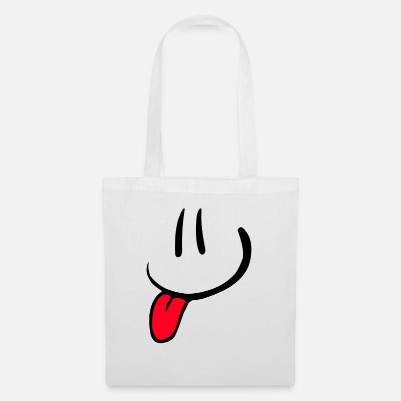 Comic Gesicht Lustig Fun Smile - Stoffbeutel - Weiß
