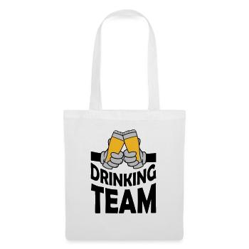 Drinking Team Bierglas anstoßen - Stoffbeutel - Weiß - Vorne