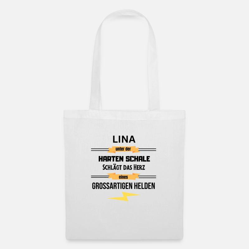 Lina unter harte Schale eines Großartigen Helden - Stoffbeutel - Weiß